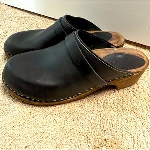 Lottas from Stockholm Black Wooden Clogs.